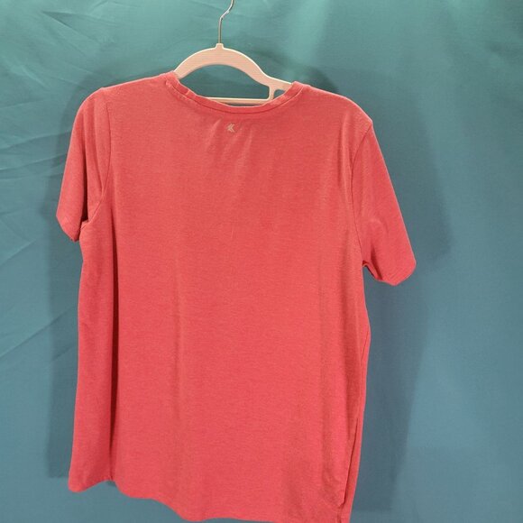 Freedom Trail Kyodan Womens V-Neck T-Shirt Rose Pink Short Sleeve Casual Top Siz - Picture 7 of 10